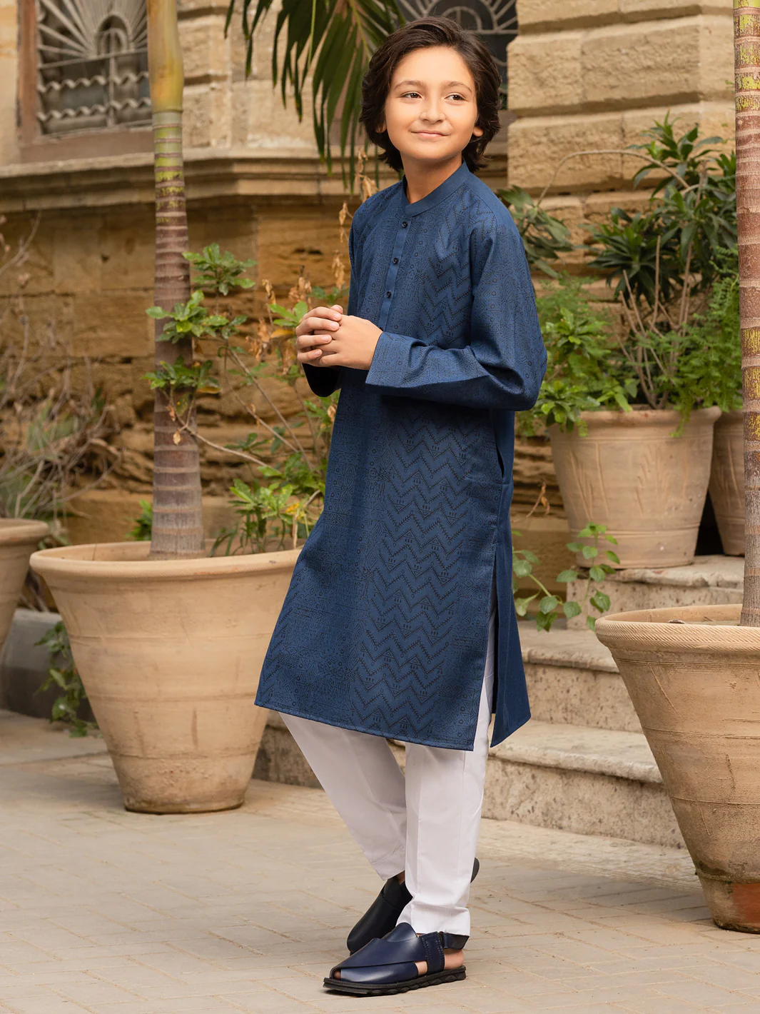 Blue Blended Kurta - ALT-K-035C - Image 2