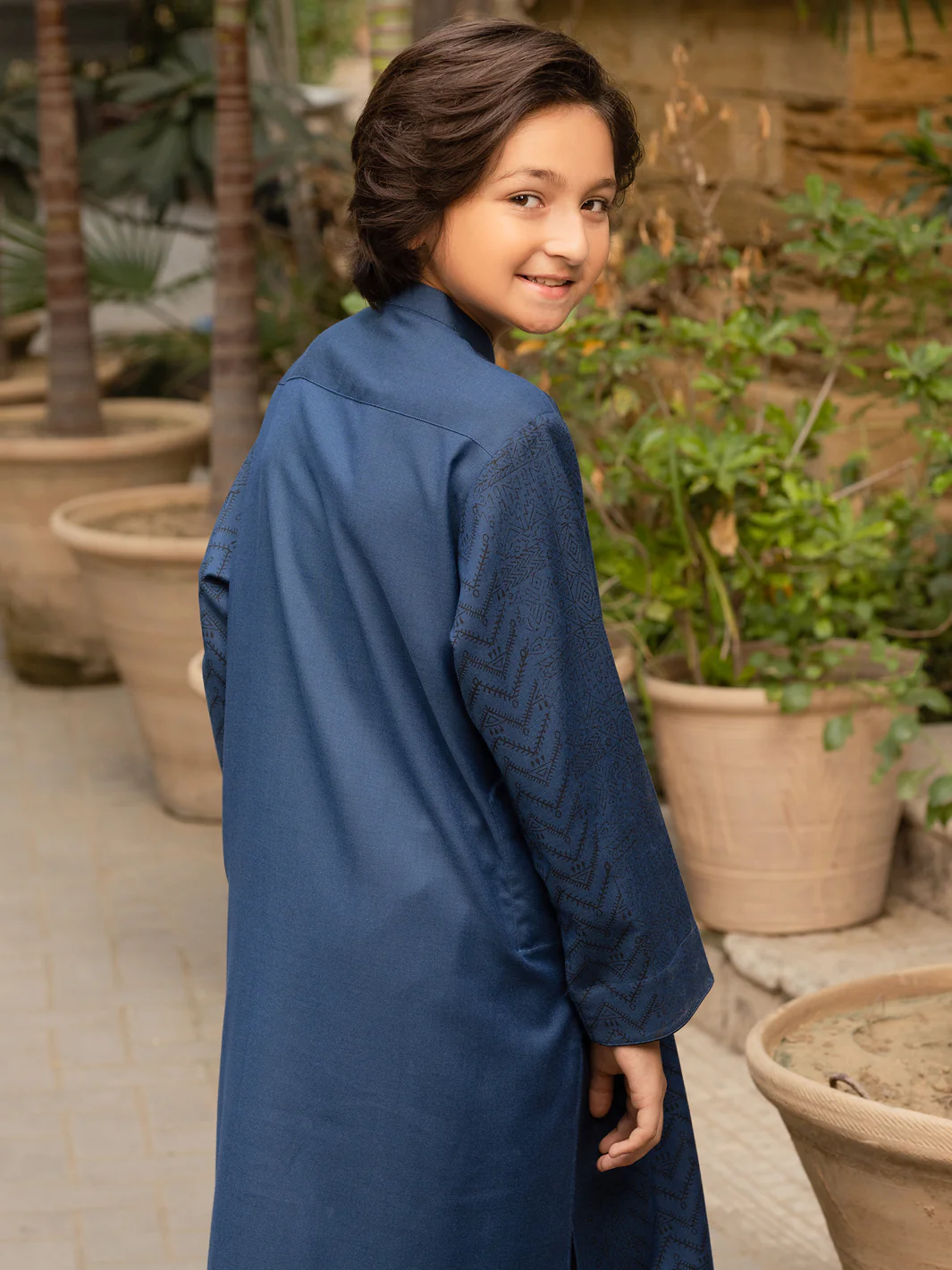 Blue Blended Kurta - ALT-K-035C - Image 3