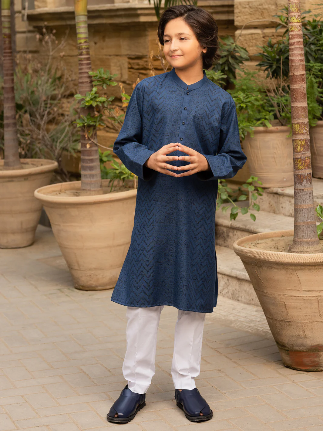 Blue Blended Kurta - ALT-K-035C - Image 5
