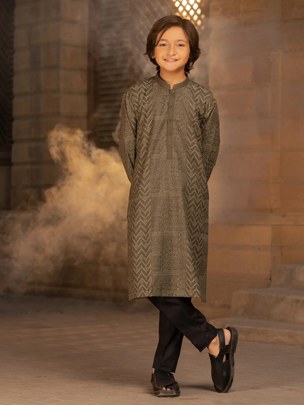 Olive Green Blended Kurta - ALT-K-035D