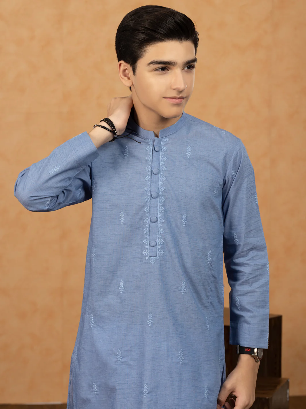 Blue Blended Kurta - ALT-K-036 - Image 3