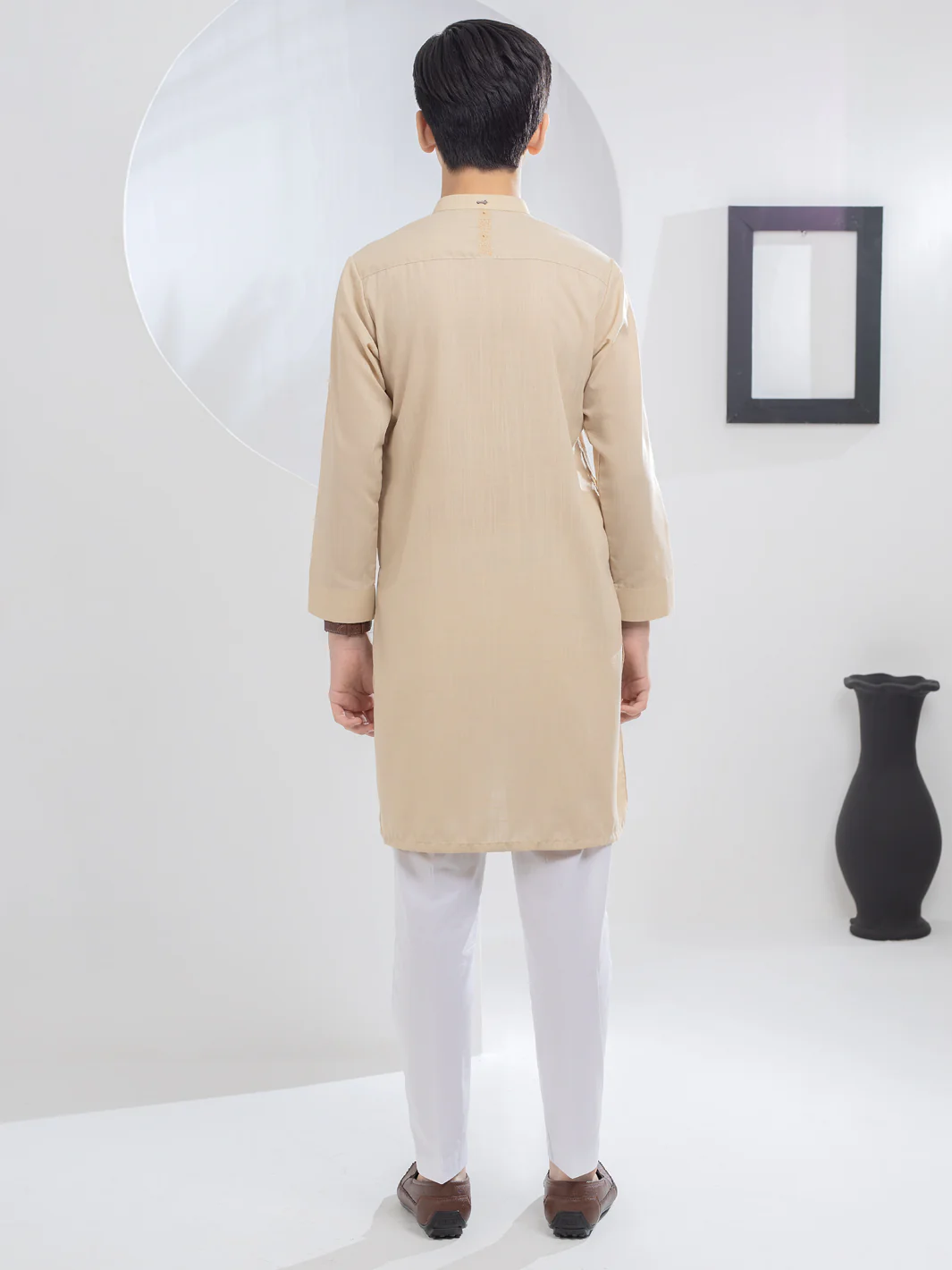 Beige Blended Kurta - ALT-K-037 - Image 2