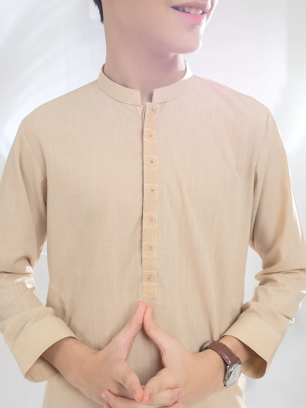 Beige Blended Kurta - ALT-K-037 - Image 3