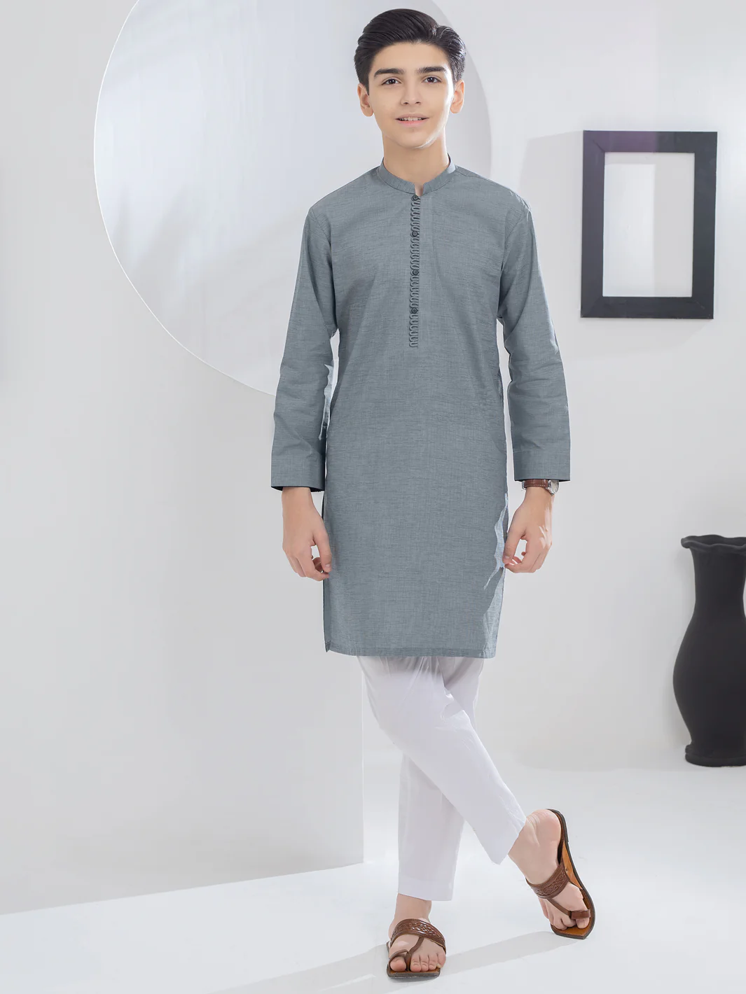 Grey Blended Kurta - ALT-K-045