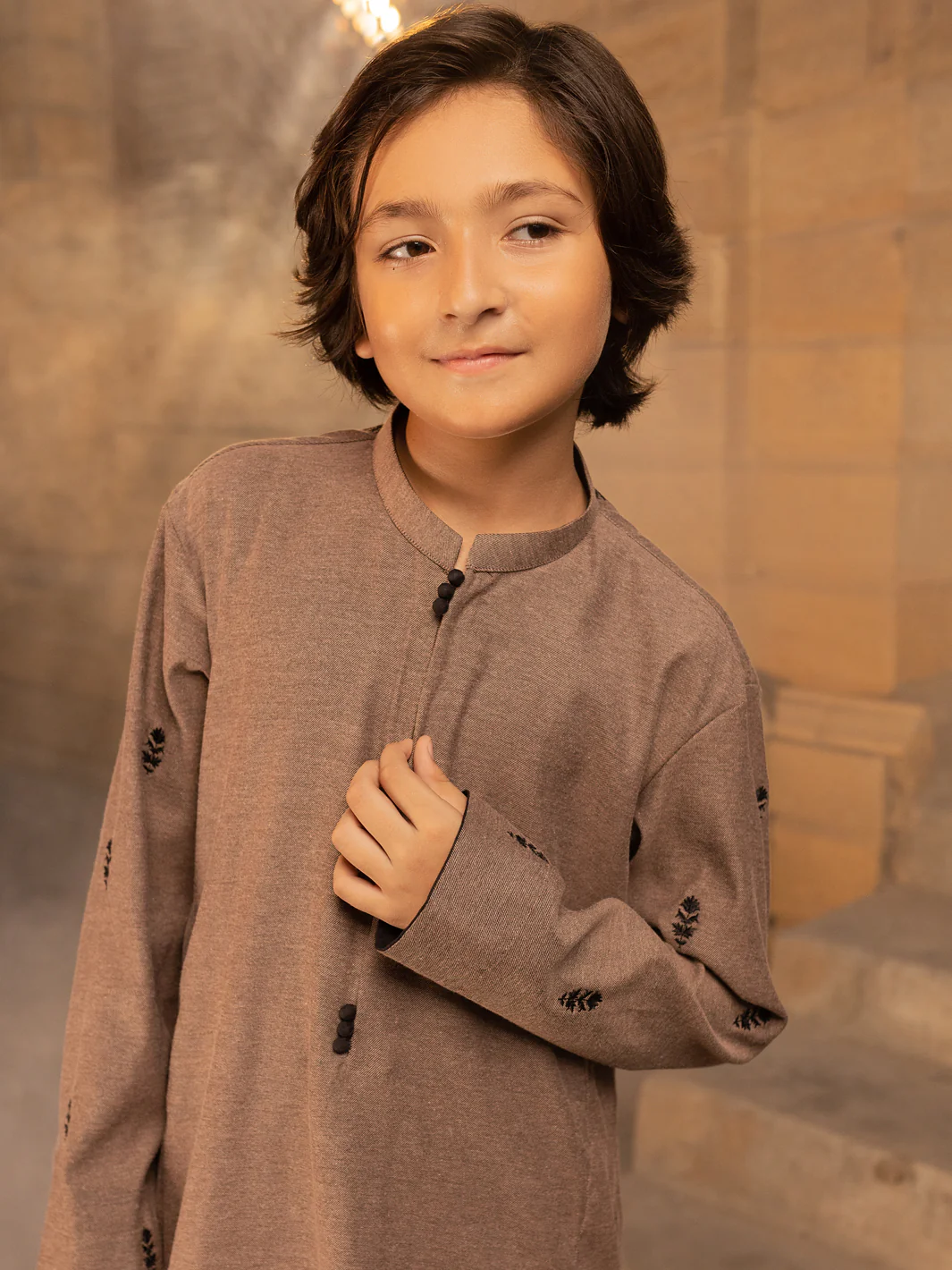 Brown Blended Kurta - ALT-K-046B - Image 3