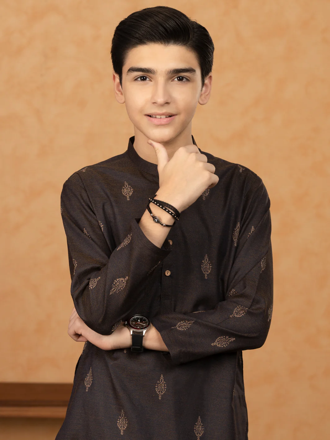Dark Brown Blended Kurta - ALT-K-047C - Image 2
