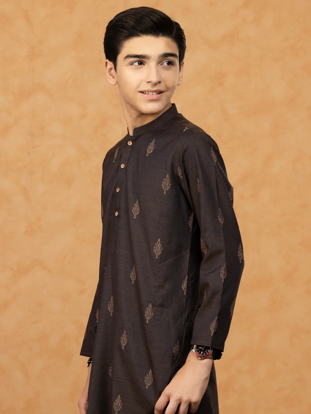Dark Brown Blended Kurta - ALT-K-047C - Image 3