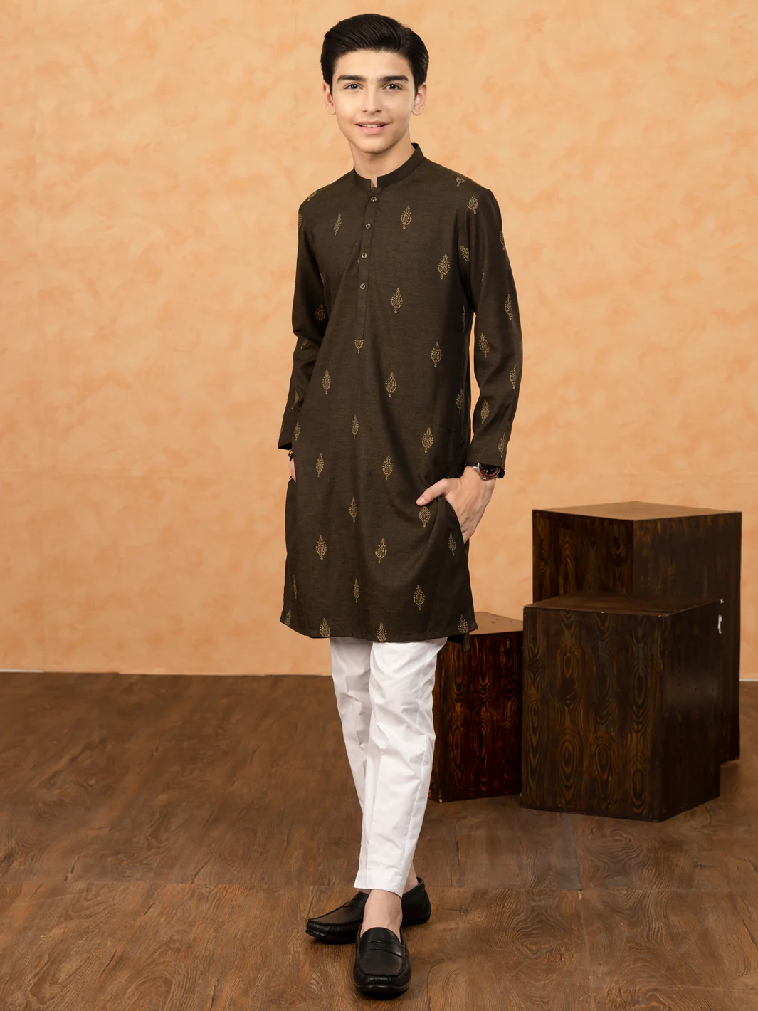 Kahi Green Blended Kurta - ALT-K-047D