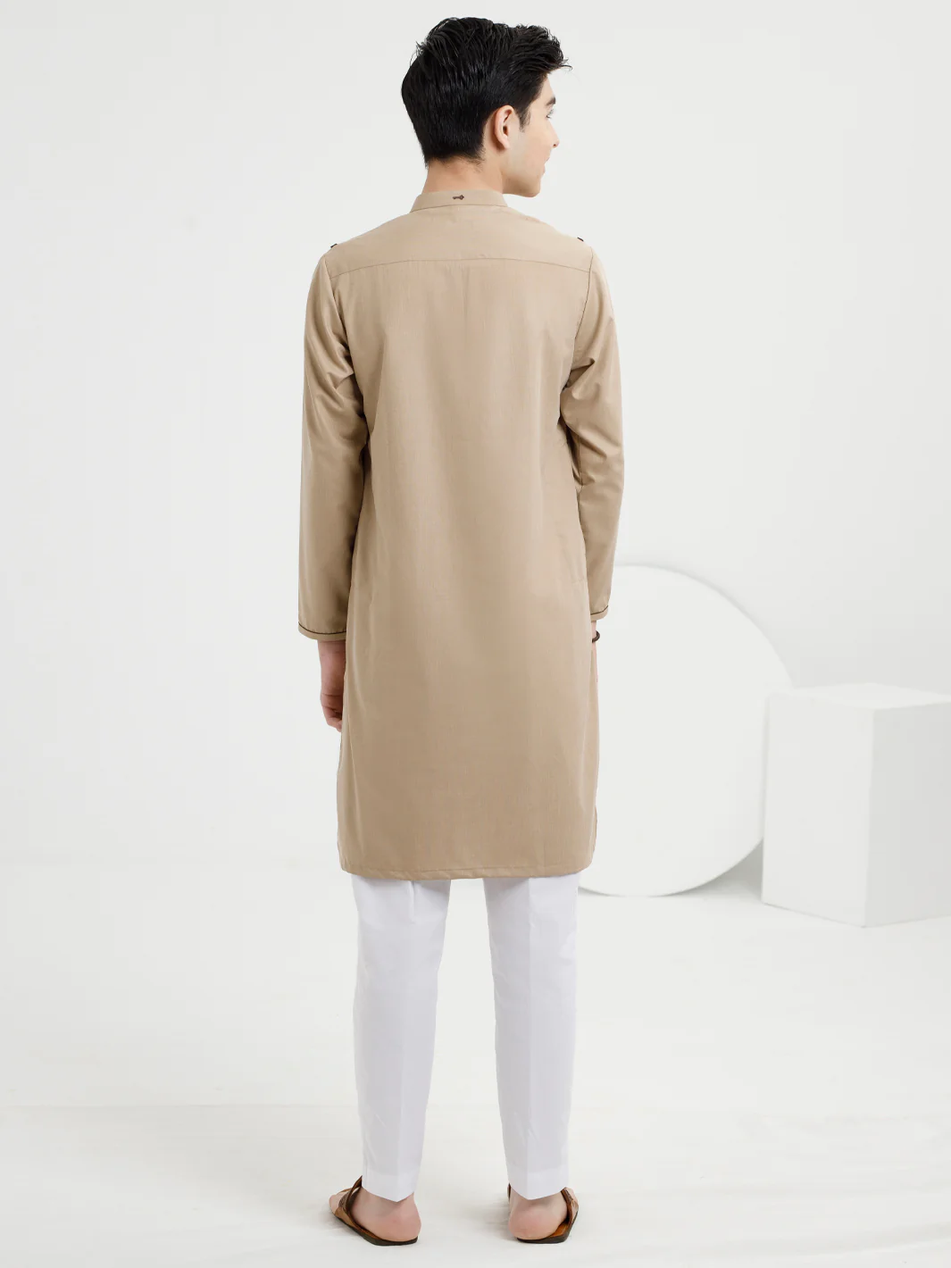 Khaki Blended Kurta - ALT-K-051 - Image 3