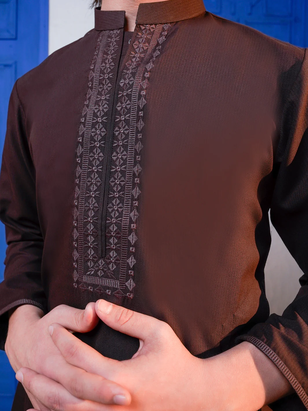 Brown Blended Kurta - ALT-K-057 - Image 2