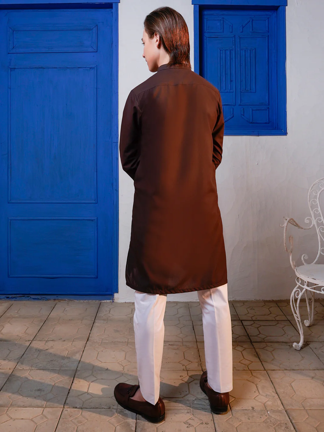 Brown Blended Kurta - ALT-K-057 - Image 4