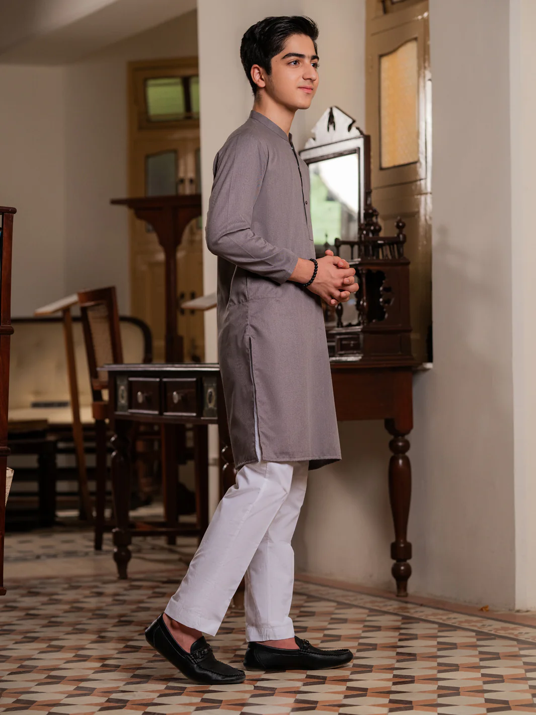 Grey Blended Kurta - ALT-K-062 - Image 3