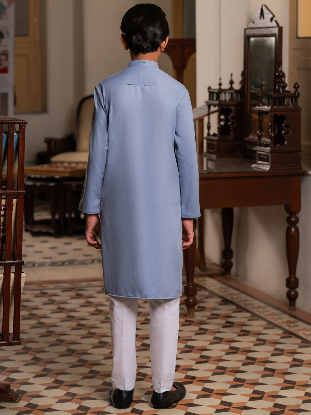 Light Blue Blended Kurta - ALT-K-063 - Image 2