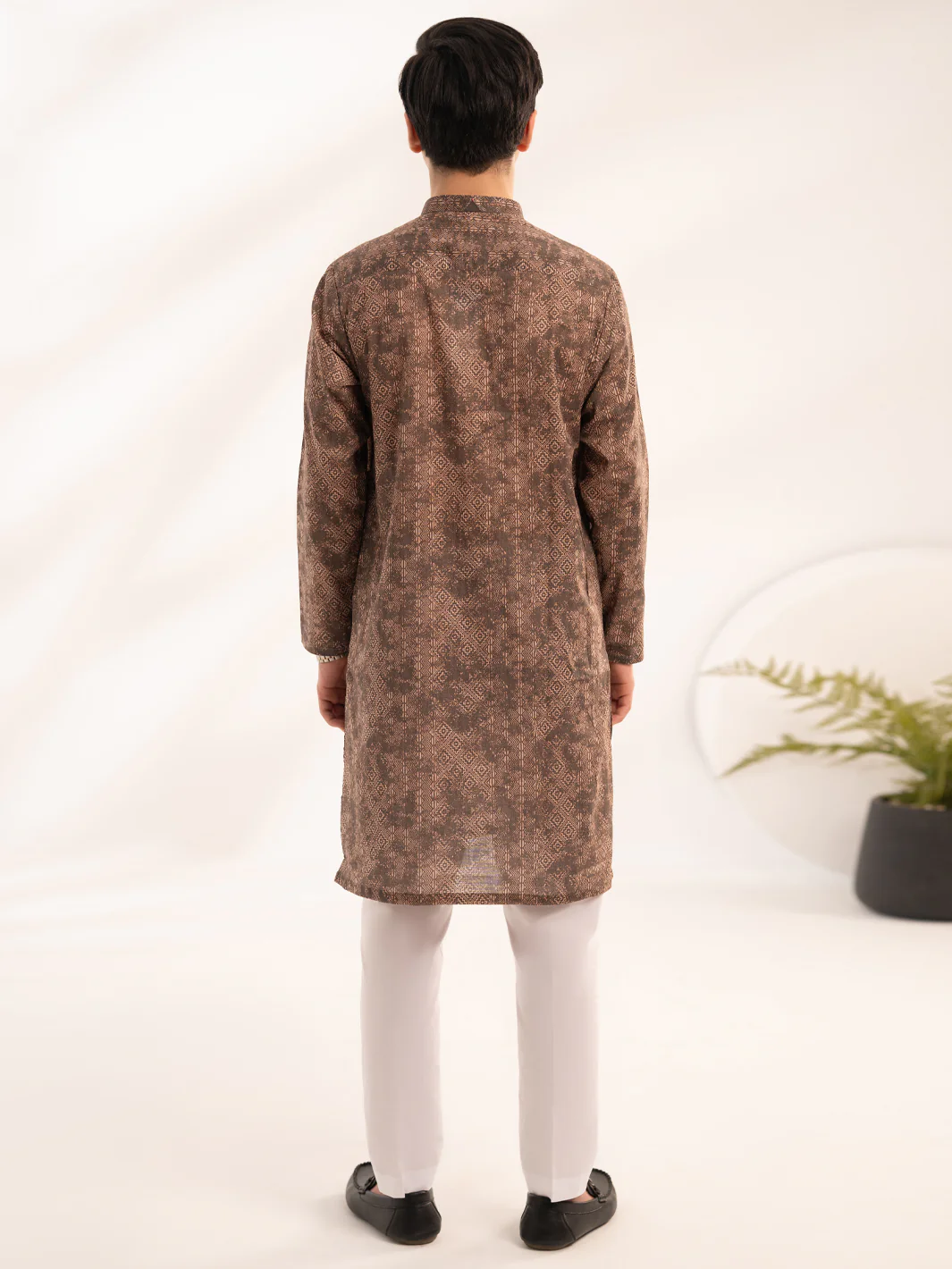 Brown Cotton Kurta - ALT-K-068 - Image 3
