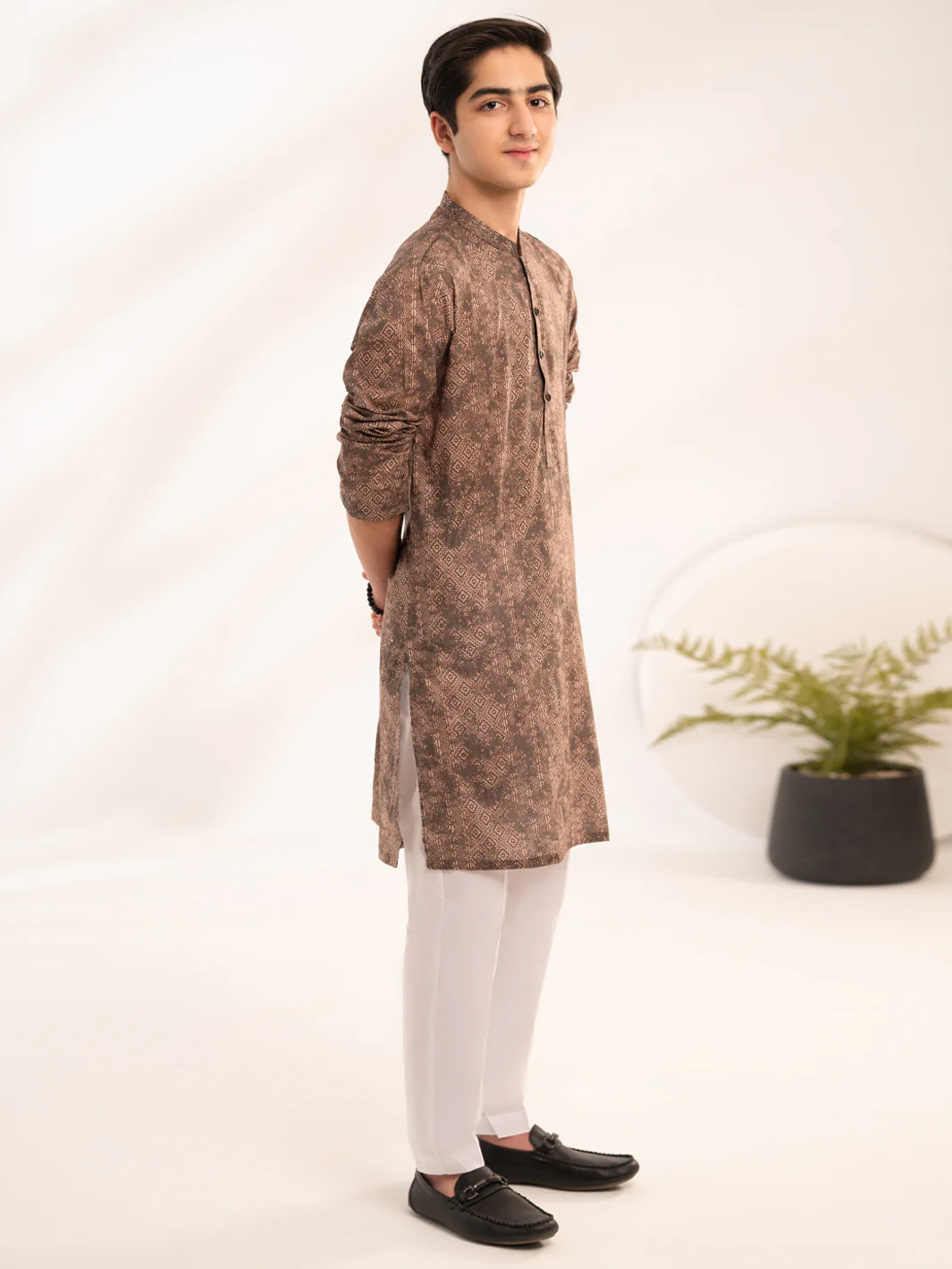 Brown Cotton Kurta - ALT-K-068 - Image 5