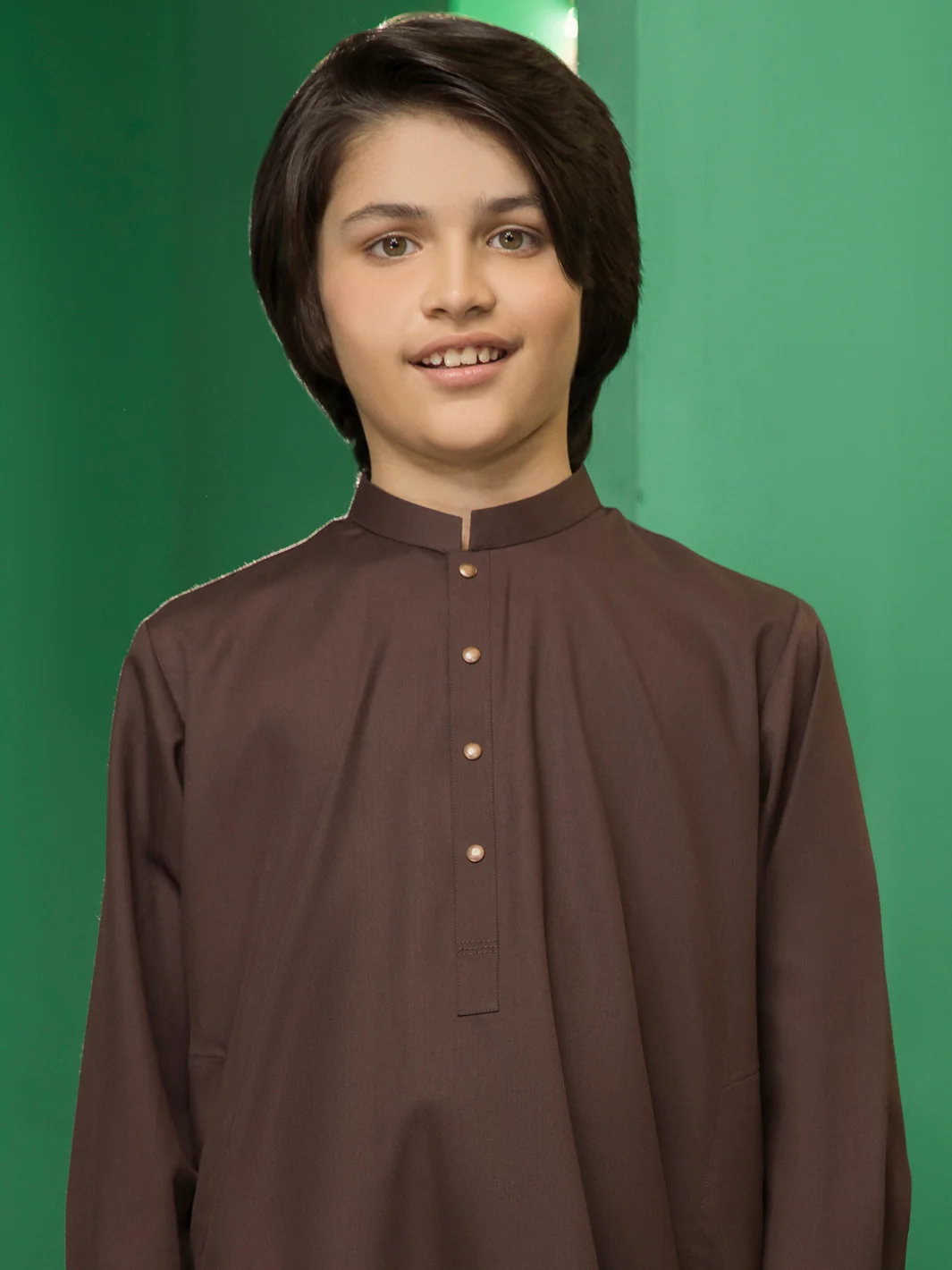 Brown Blended Boy Kameez Shalwar - ALT-KS-030B - Image 3