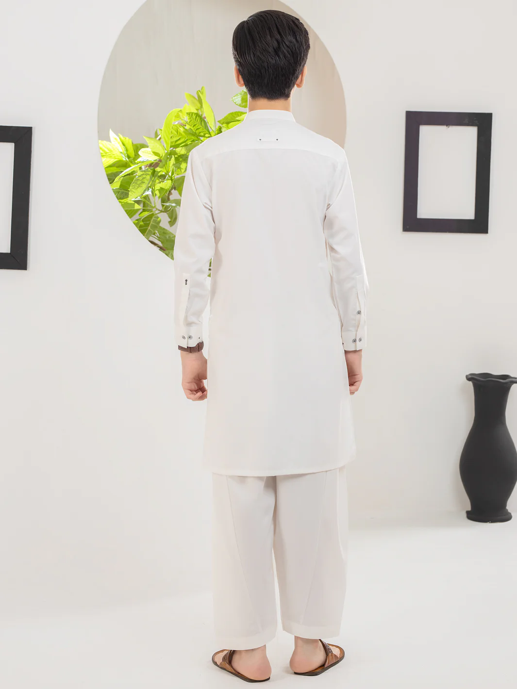 White Blended Kameez Shalwar - ALT-KT-042 - Image 2