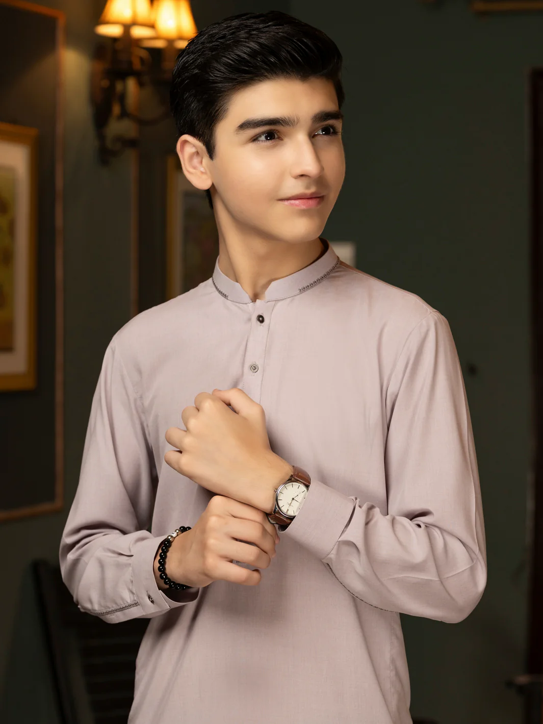 Light Purple Blended Kameez Shalwar - ALT-KS-070 - Image 3