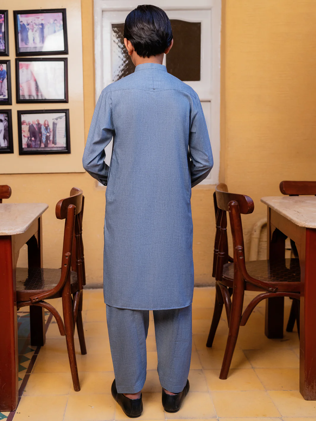 Blue Blended Kameez Shalwar - ALT-KS-089 - Image 2