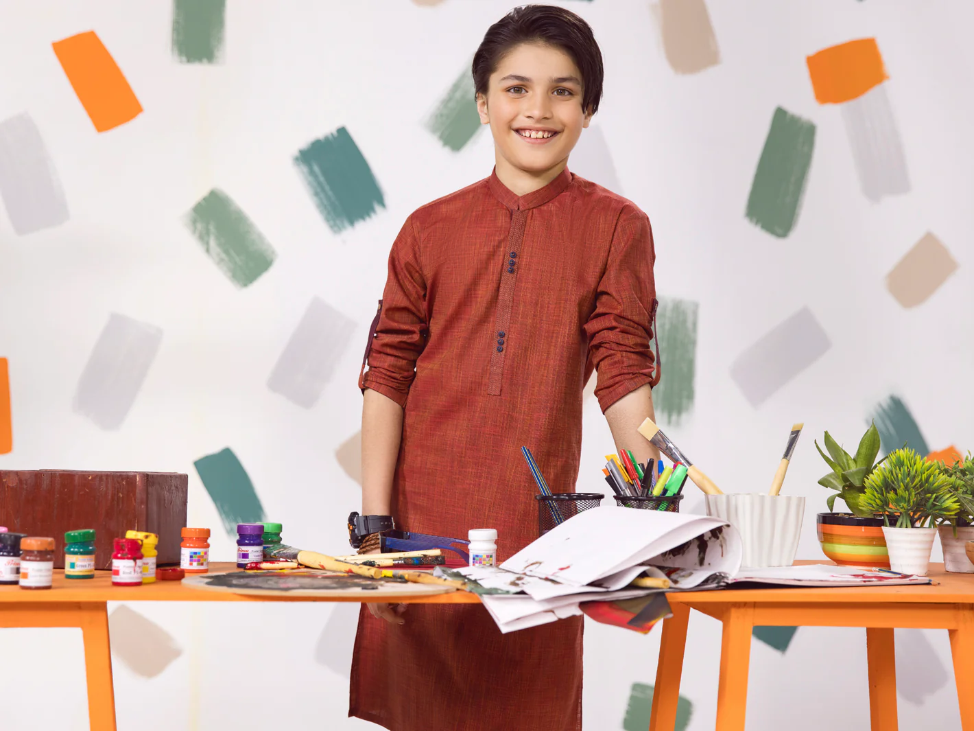 Red Boy Kurta Trouser - ALT-KT-007 - Image 4