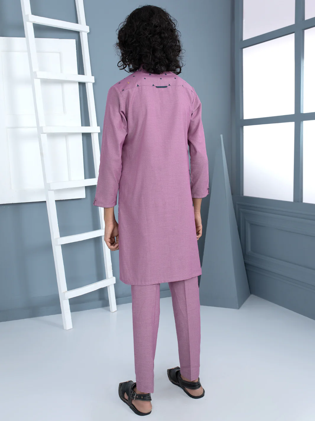 Dark Pink Blended Kurta Trouser - ALT-KT-017 - Image 3