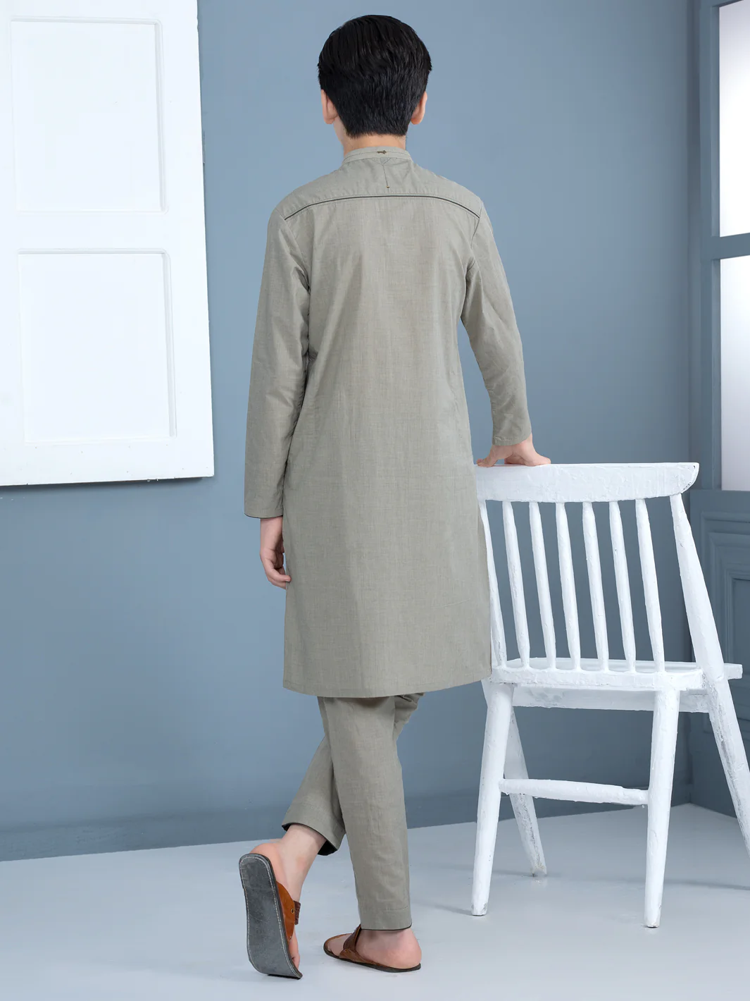 Green Cotton Kurta Trouser - ALT-KT-021 - Image 3
