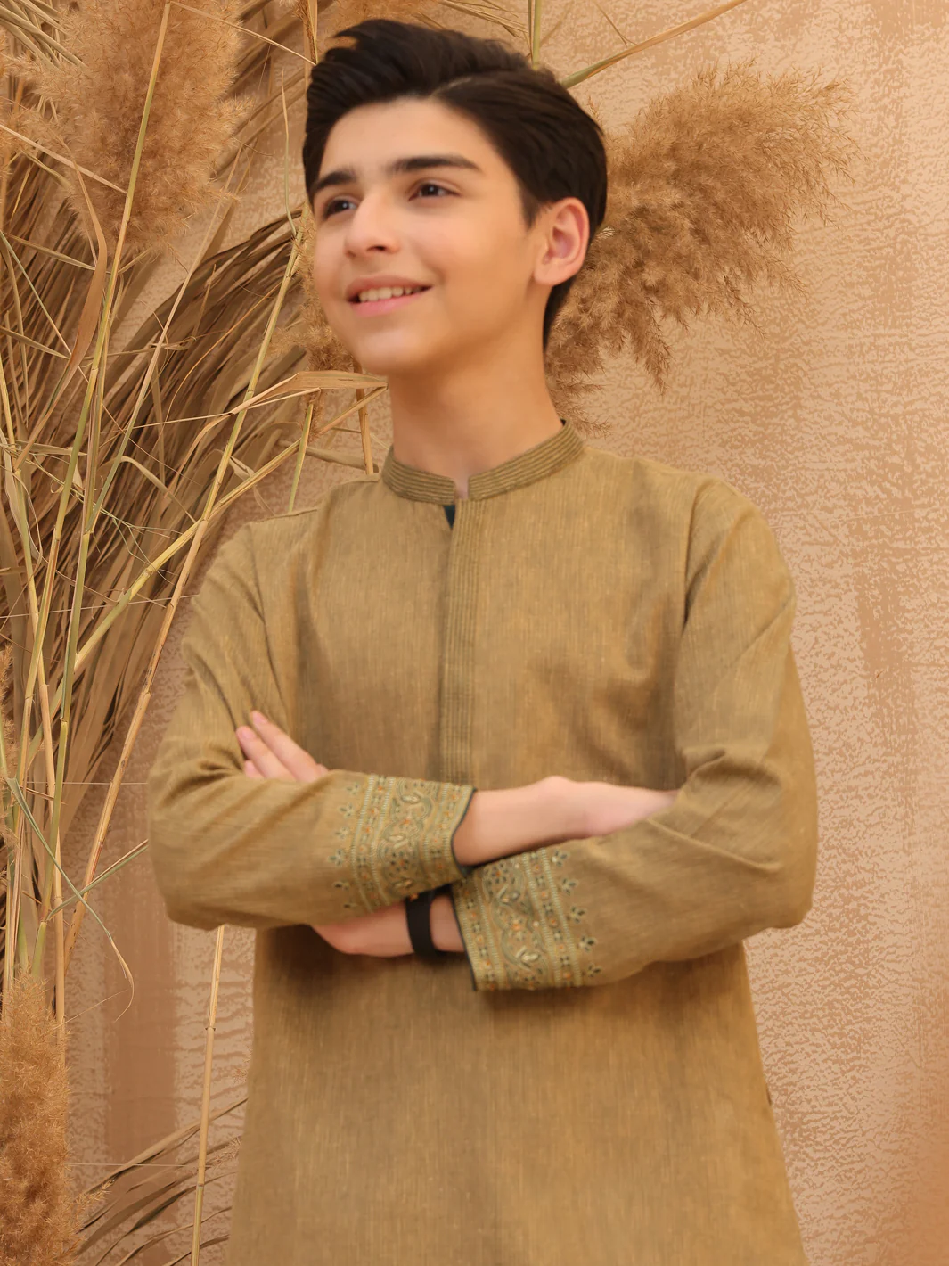 Mehndi Green Blended Kurta Trouser - ALT-KT-023 - Image 2