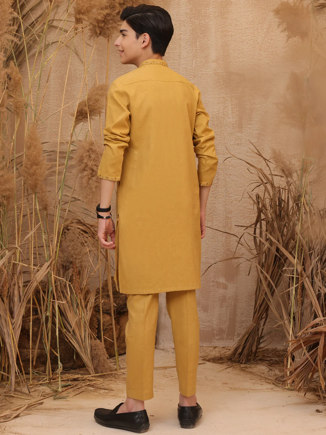 Yellow Blended Kurta Trouser - ALT-KT-028 - Image 3