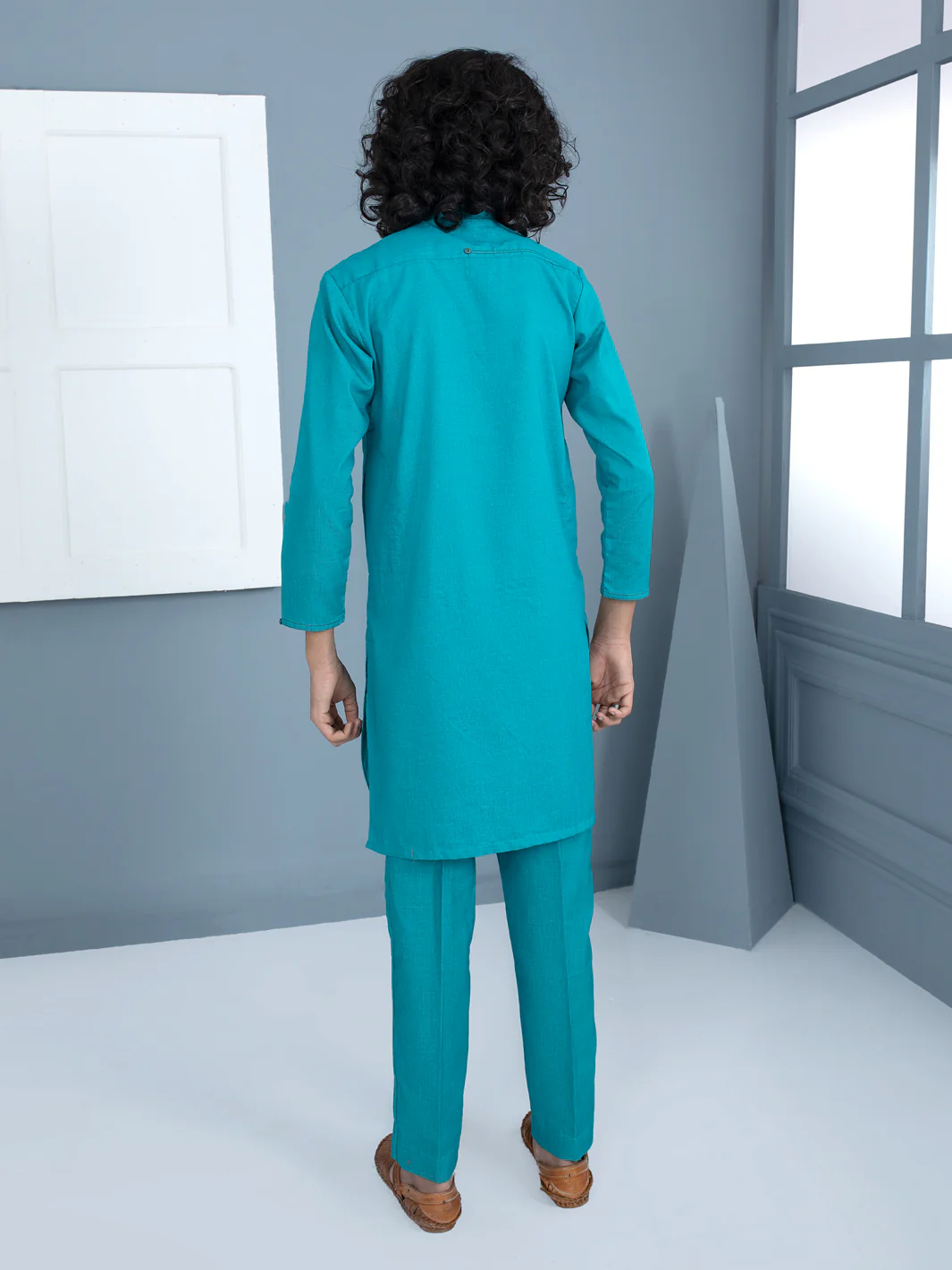 Sea Green Blended Kurta Trouser - ALT-KT-029 - Image 3