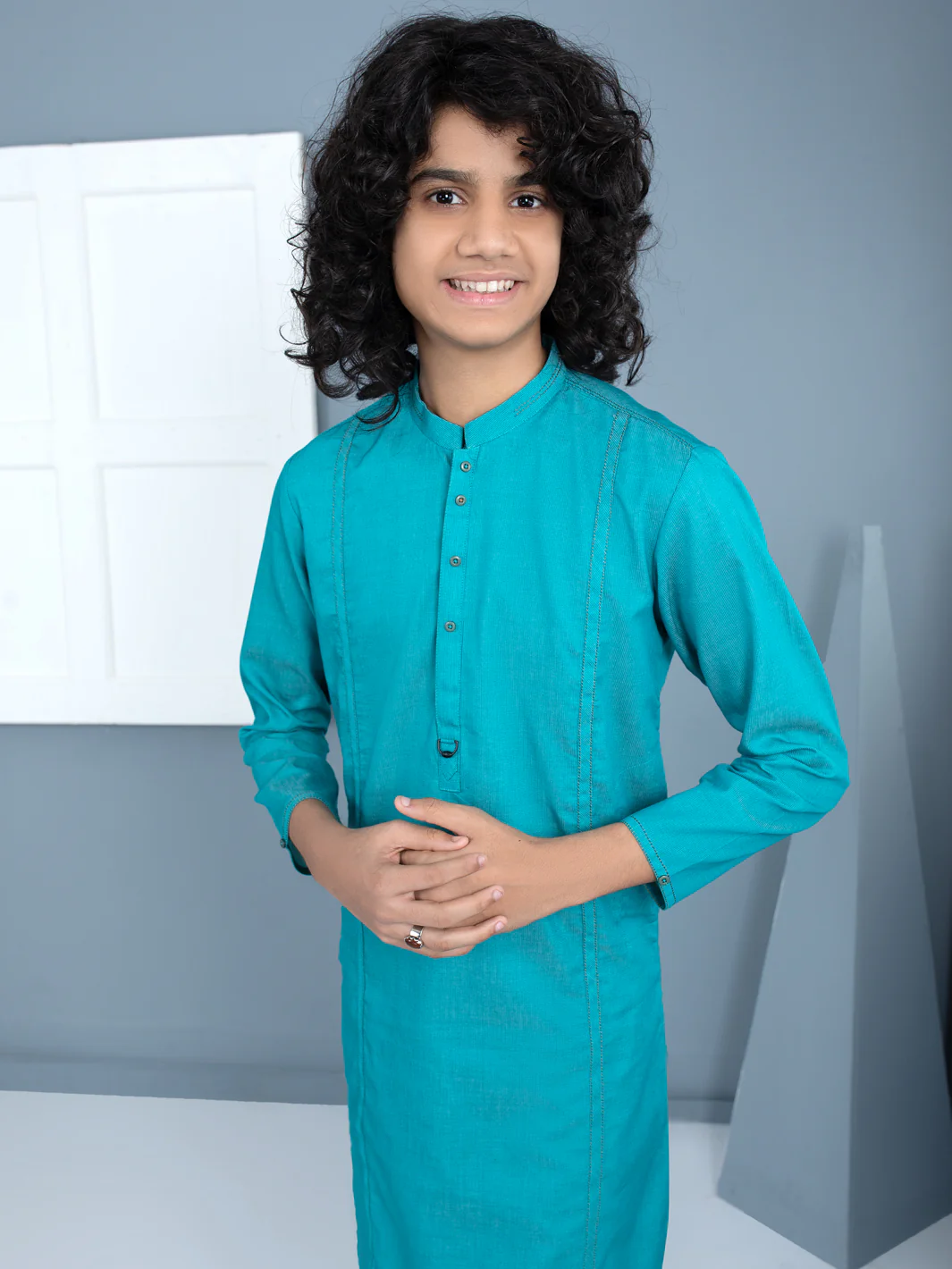 Sea Green Blended Kurta Trouser - ALT-KT-029 - Image 4