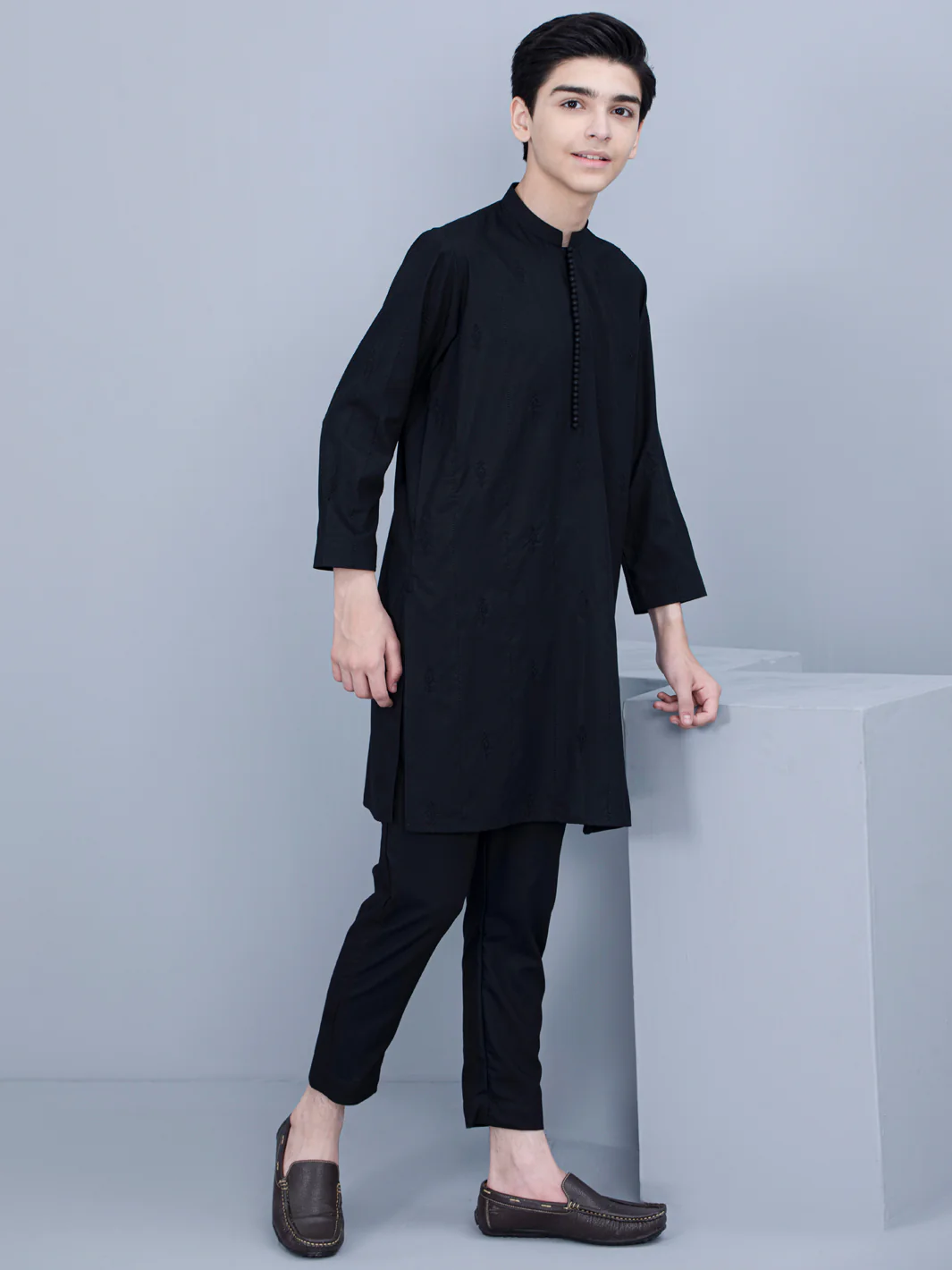 Black Blended Kurta Trouser - ALT-KT-036B