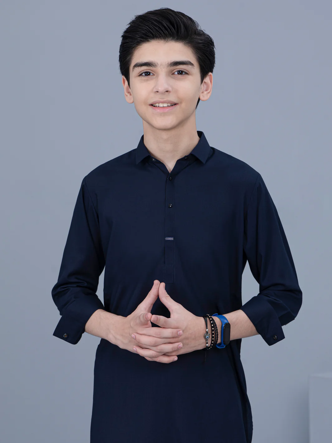 Navy Blue Blended Kurta Trouser - ALT-KT-037B - Image 3