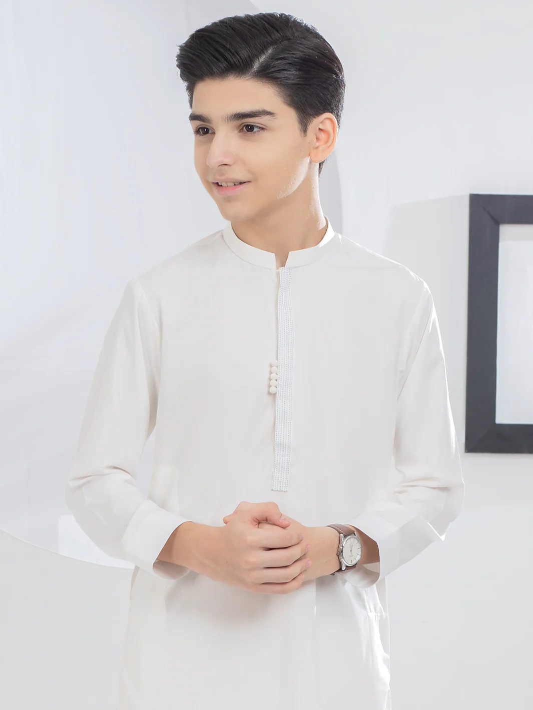 Off White Blended Kurta Trouser - ALT-KT-038 - Image 3