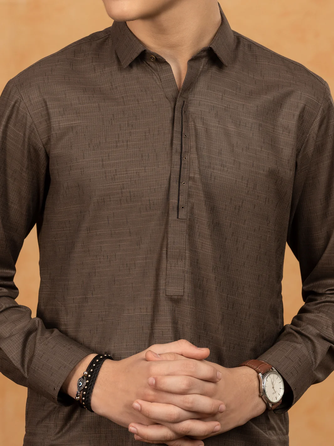 Brown Blended Kurta Trouser - ALT-KT-044 - Image 3