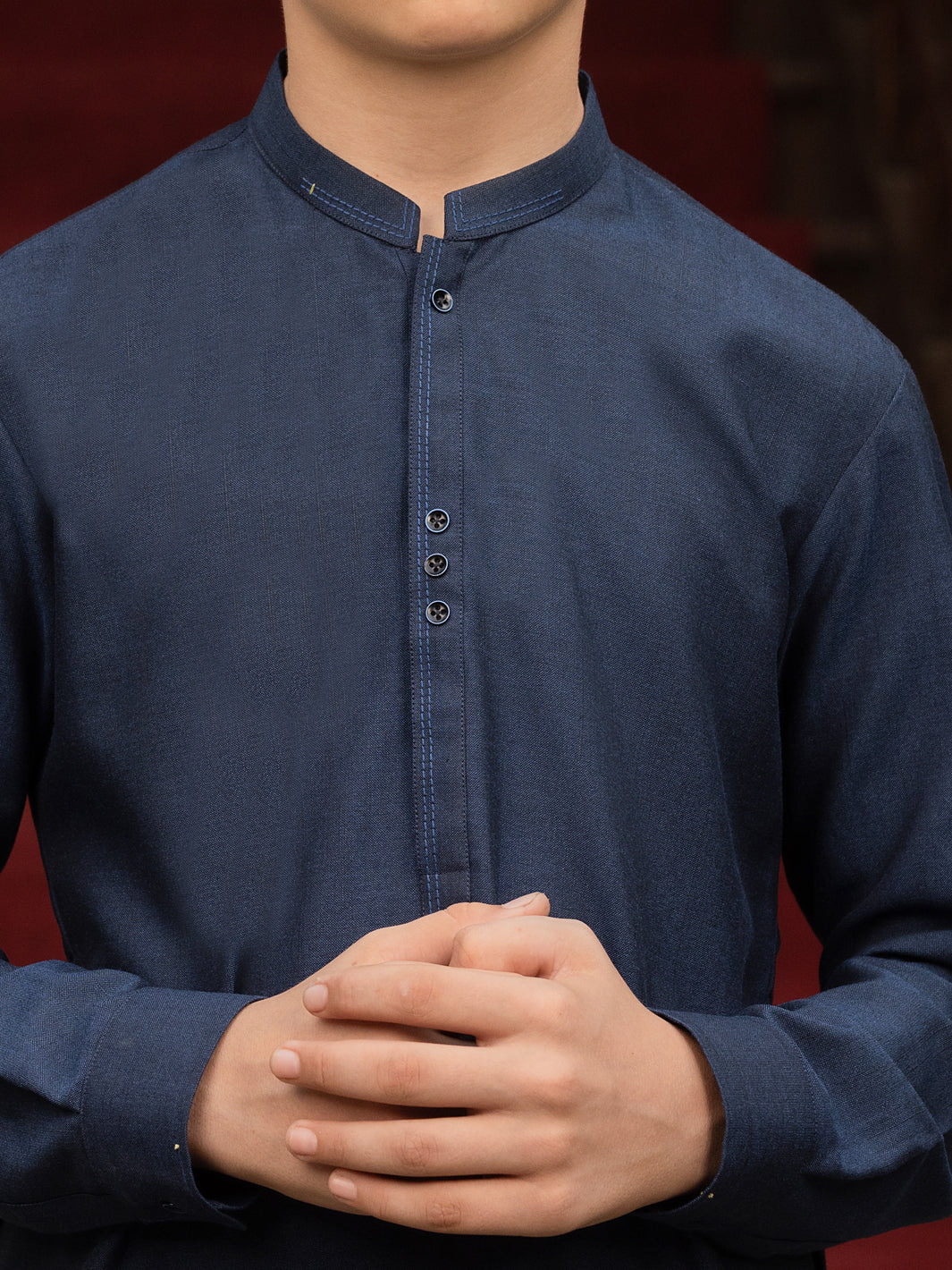 Dark Blue Blended Kurta Trouser - ALT-KT-050 - Image 3