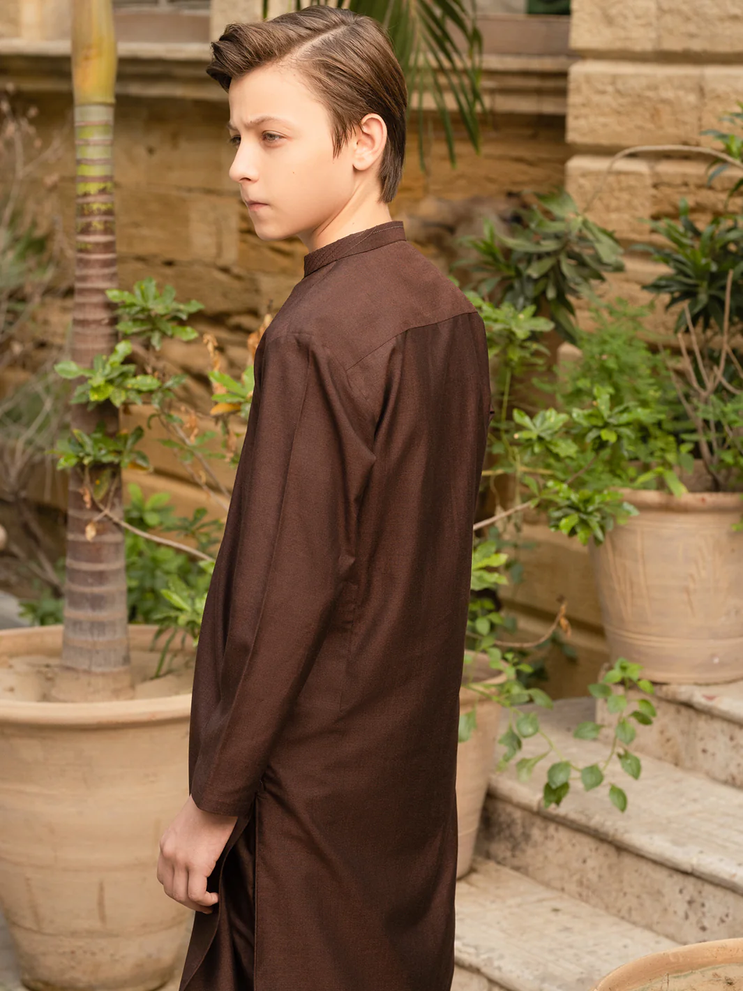 Dark Brown Blended Kurta Trouser - ALT-KT-052 - Image 4