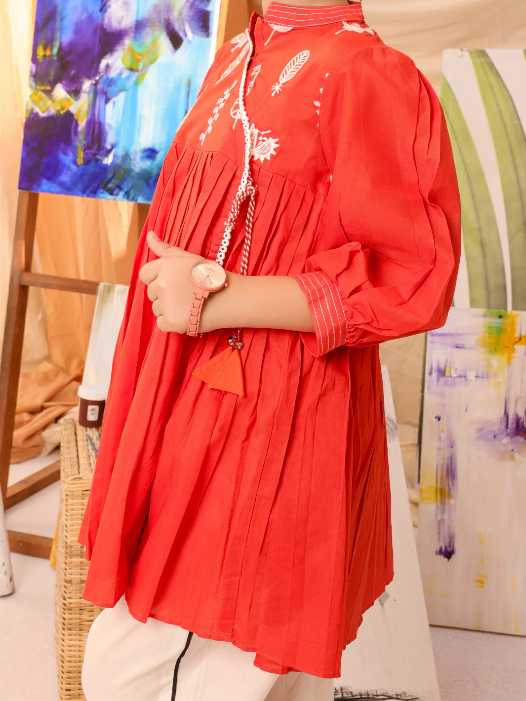 Orange Kurti - ALT-LK-1005 - Image 3