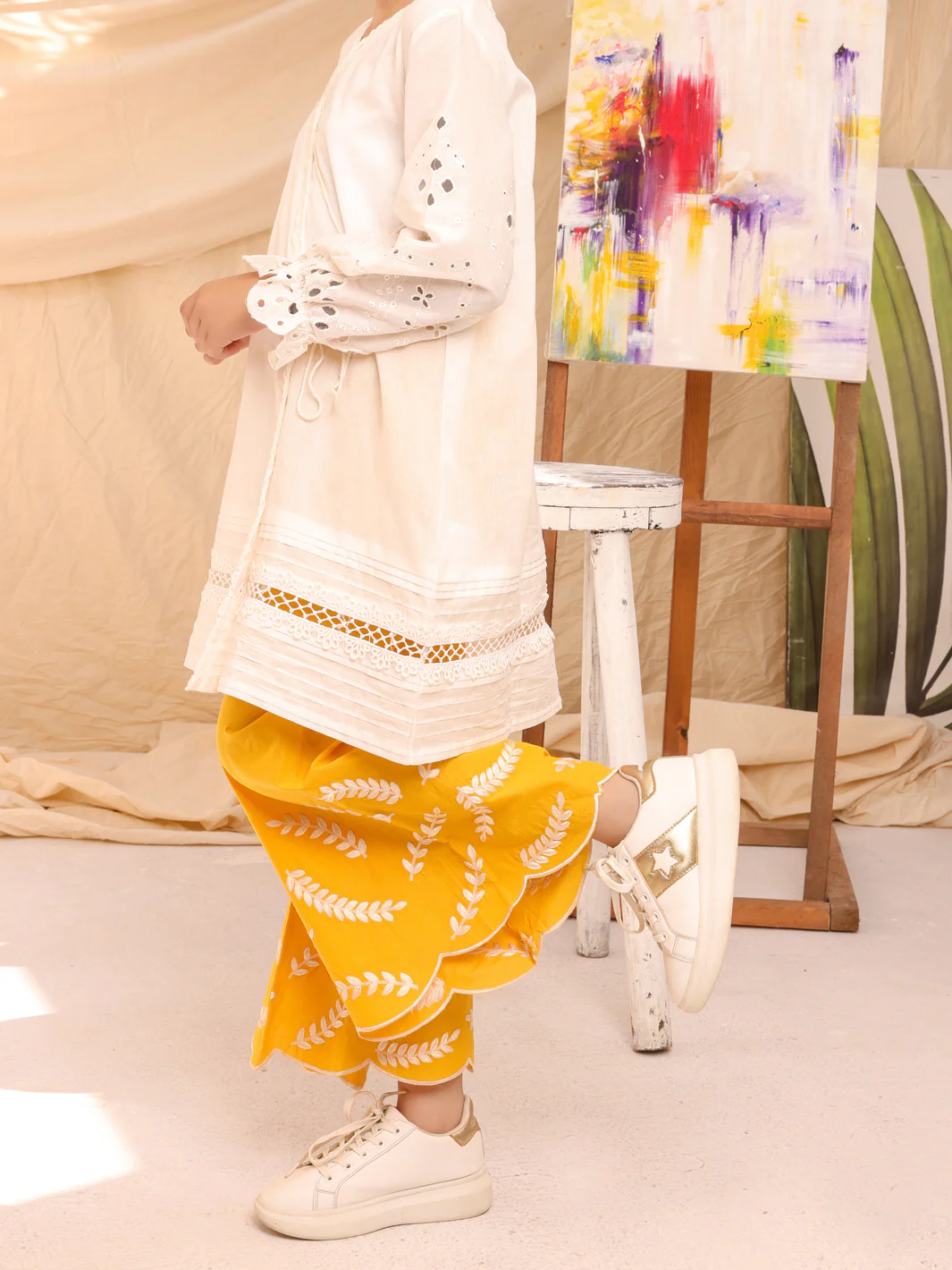 White Cambric Kurti - ALT-LK-1011 - Image 3