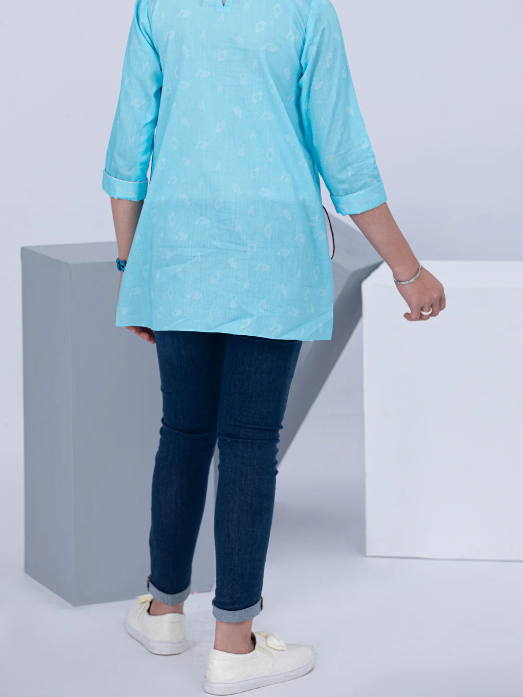Ice Blue Lawn Kurti - ALT-LK-1040 - Image 3