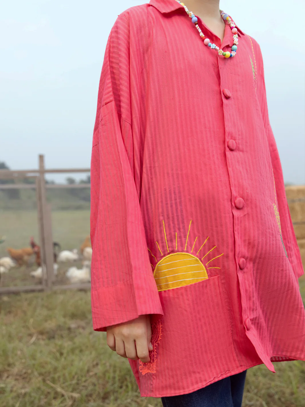 Pink Yarn Dyed Kurti - ALT-LK-1065 - Image 5