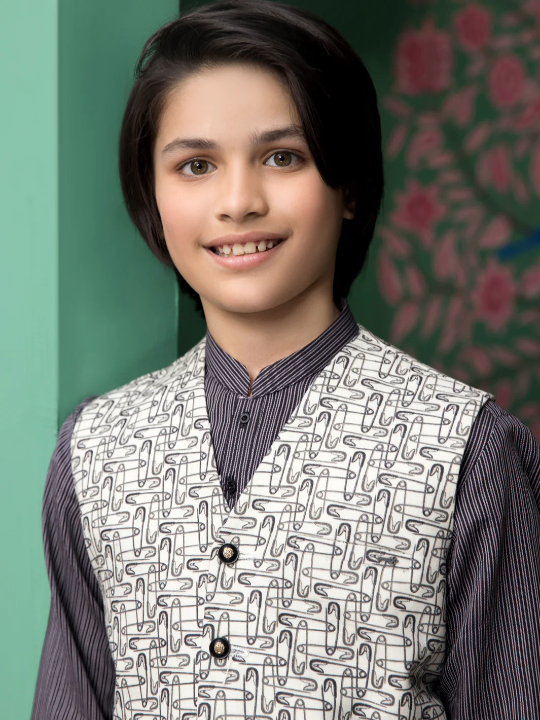 Black & White Blended Boy Waistcoat - ALT-WC-004 - Image 4