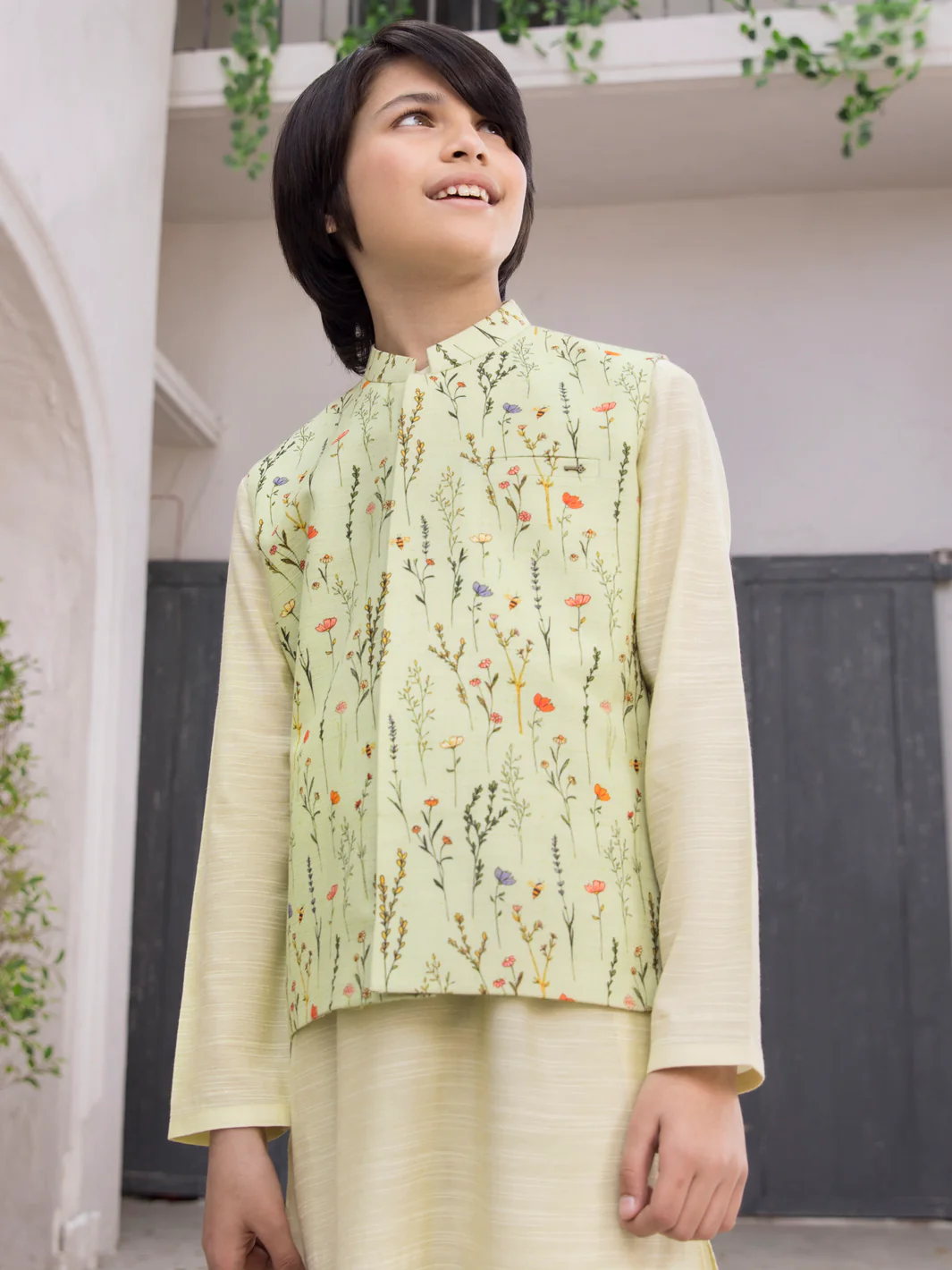 Light Green Blended Boy Waistcoat - ALT-WC-006 - Image 4