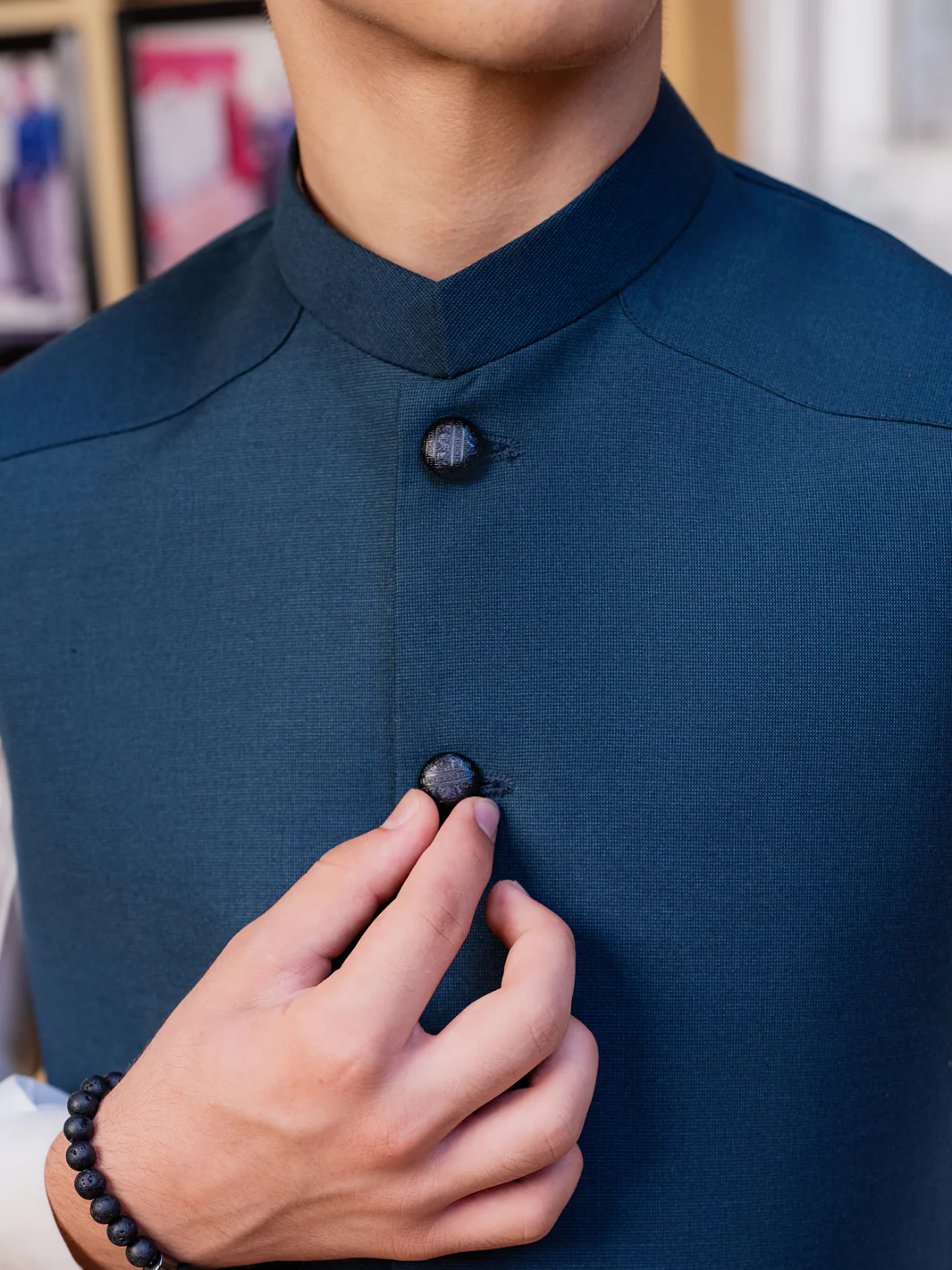 Teal Blended Waistcoat - ALT-WC-022 - Image 3
