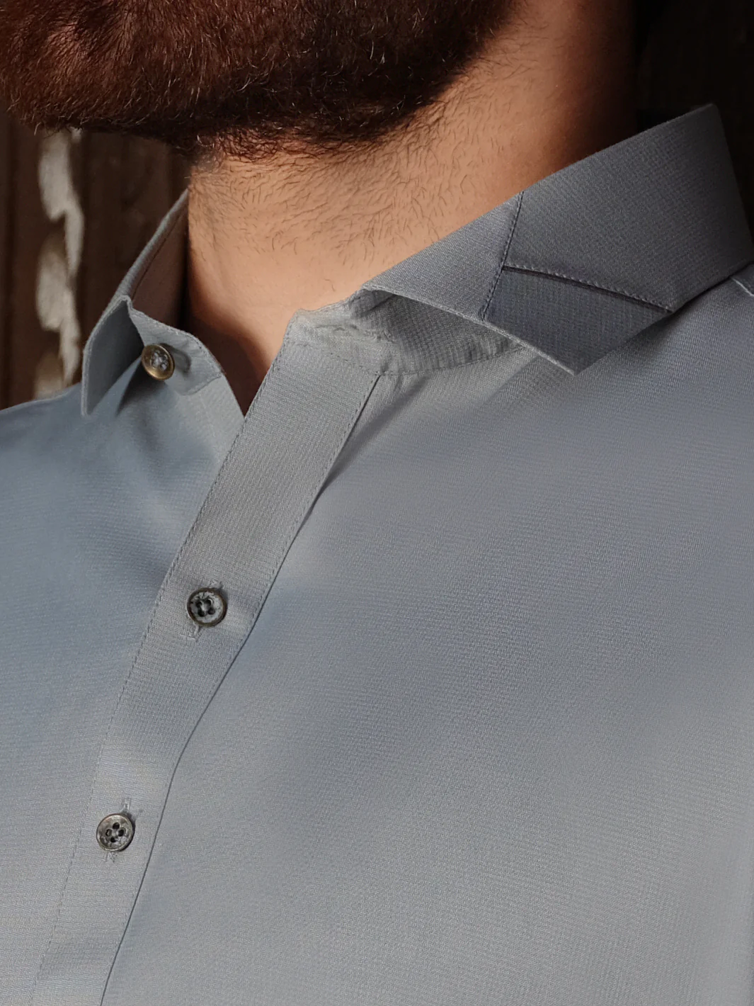 Ash Blue Blended Kameez Shalwar - ALWA-KS-193 - Image 3