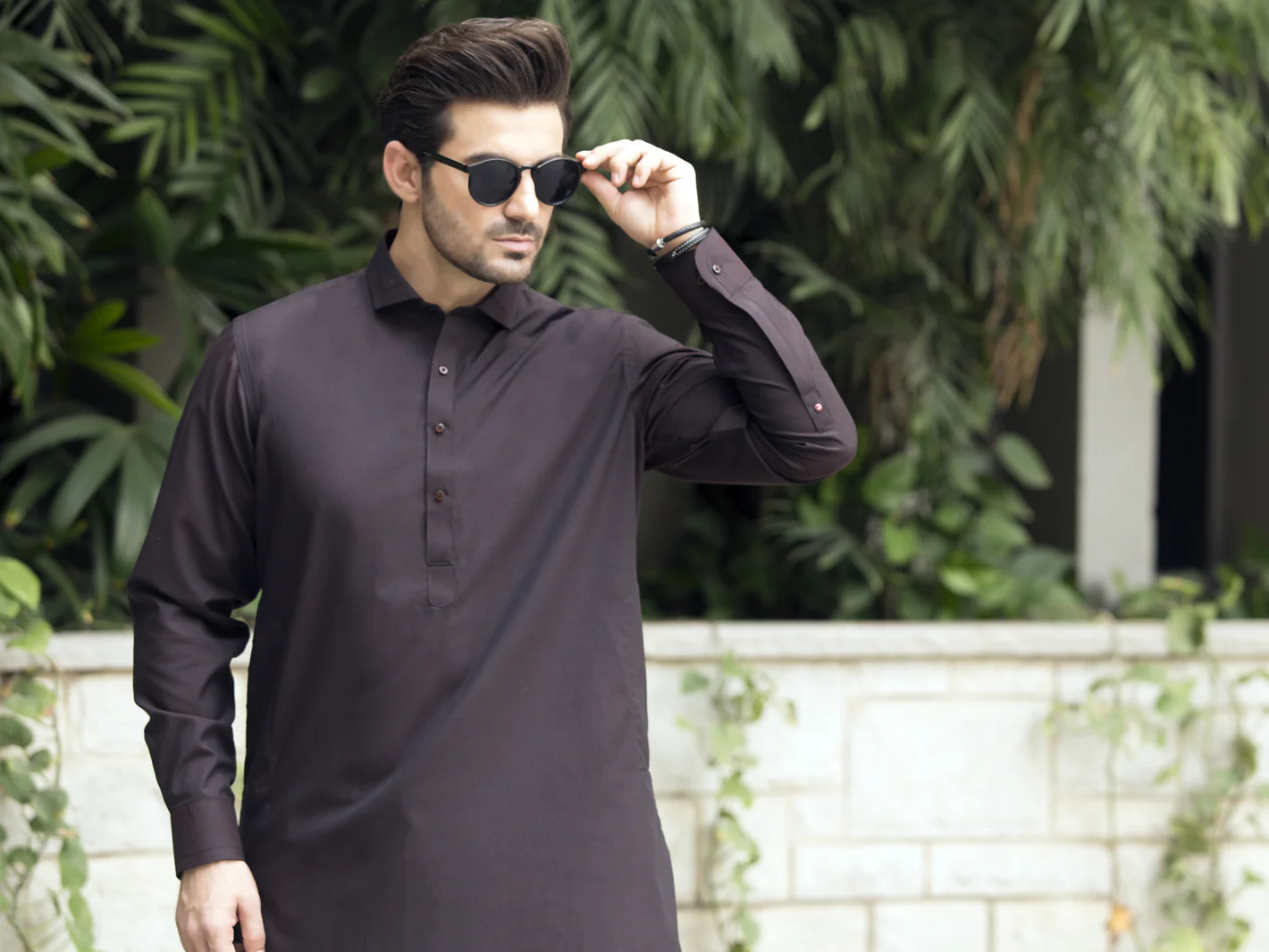 Maroon Blended Kameez Shalwar - ALWA-KS-239 - Image 4