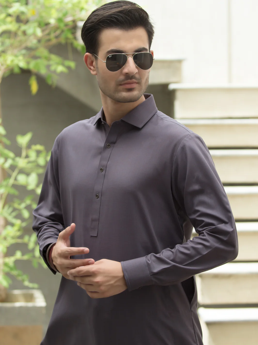 Purple Blended Kameez Shalwar - ALWA-KS-242 - Image 3