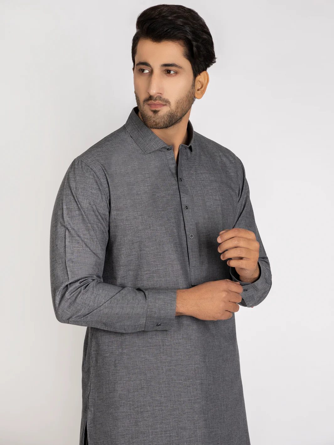 Grey Kameez Shalwar - ALWA-KS-263 - Image 2