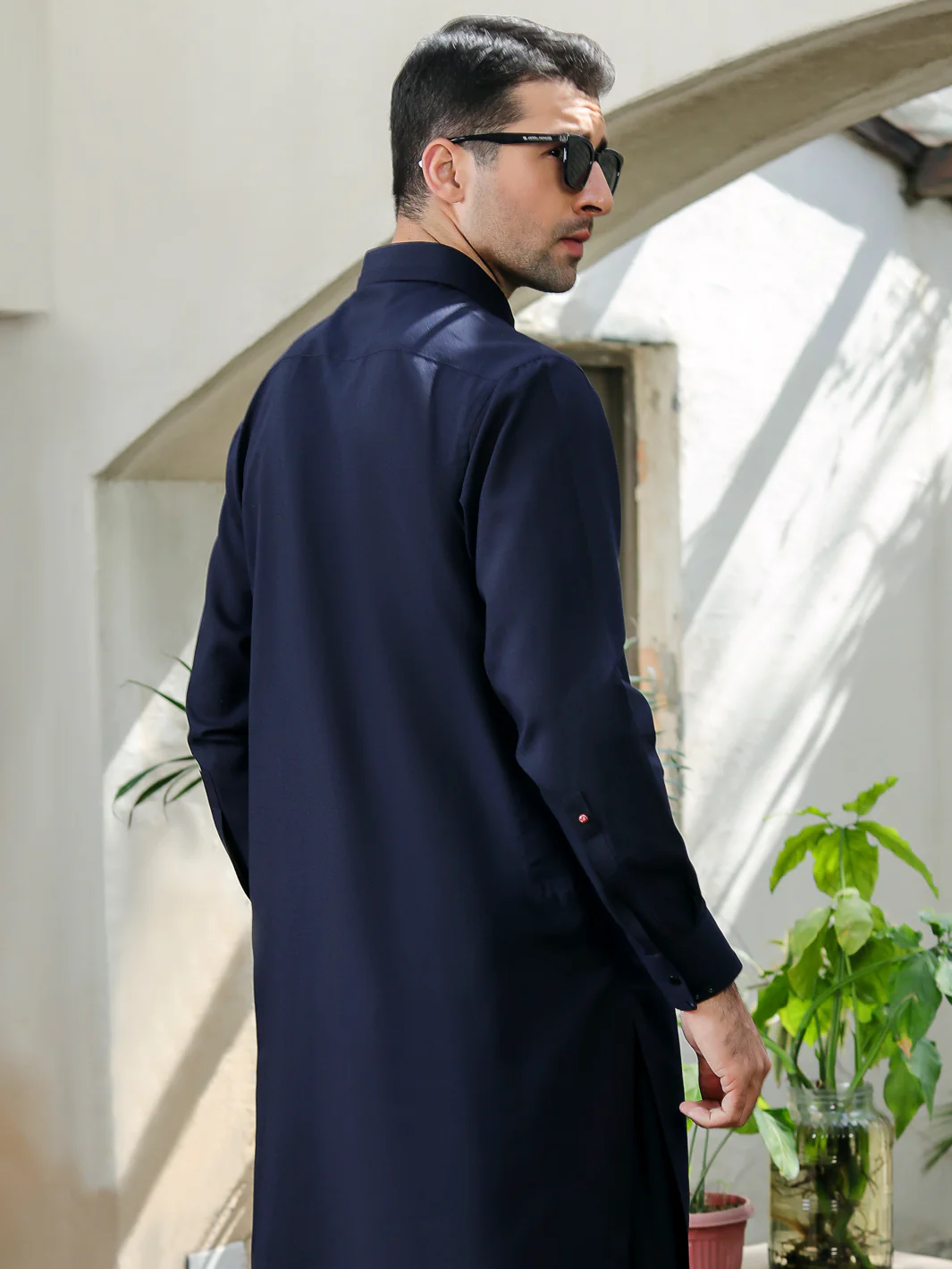 Dark Blue Kameez Shalwar - ALWA-KS-279 - Image 2