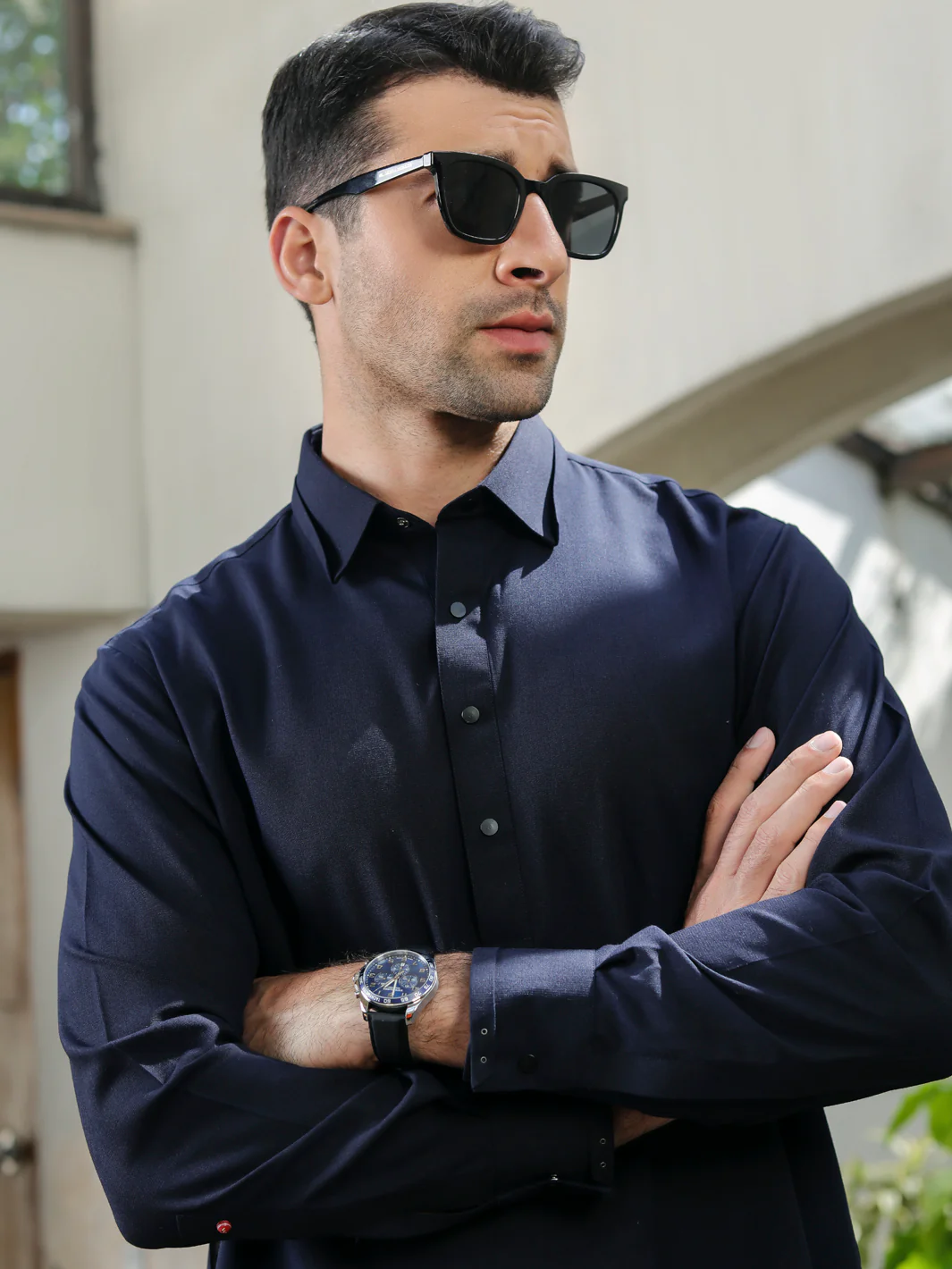 Dark Blue Kameez Shalwar - ALWA-KS-279 - Image 3