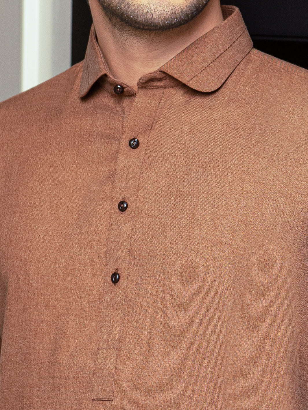 Brown Blended Kameez Shalwar - ALWA-KS-293 - Image 3